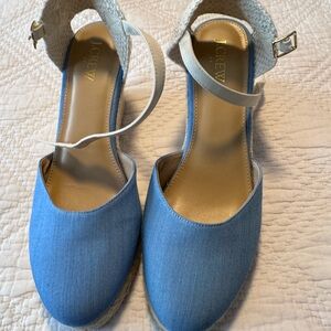 J. Crew Light Blue Espadrille Ankle-Strap wedge